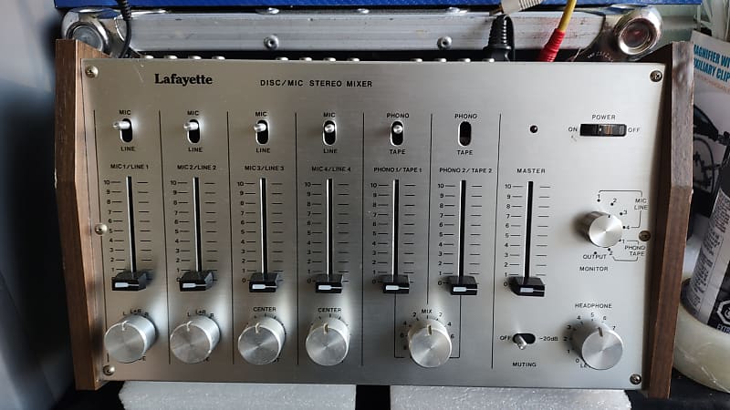 Lafayette DISC/Mic Stereo Mixer 1970 Aluminum