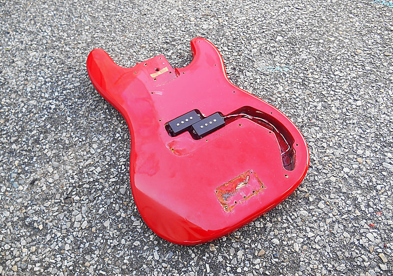 Squier Affinity Precision Bass Body. Red. Relic. image 1