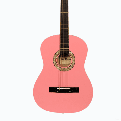 De Rosa DK3810R-PK Kids Acoustic Guitar Outfit Pink w/Gig Bag, Pick, Strings, Pitch Pipe & Strap image 2