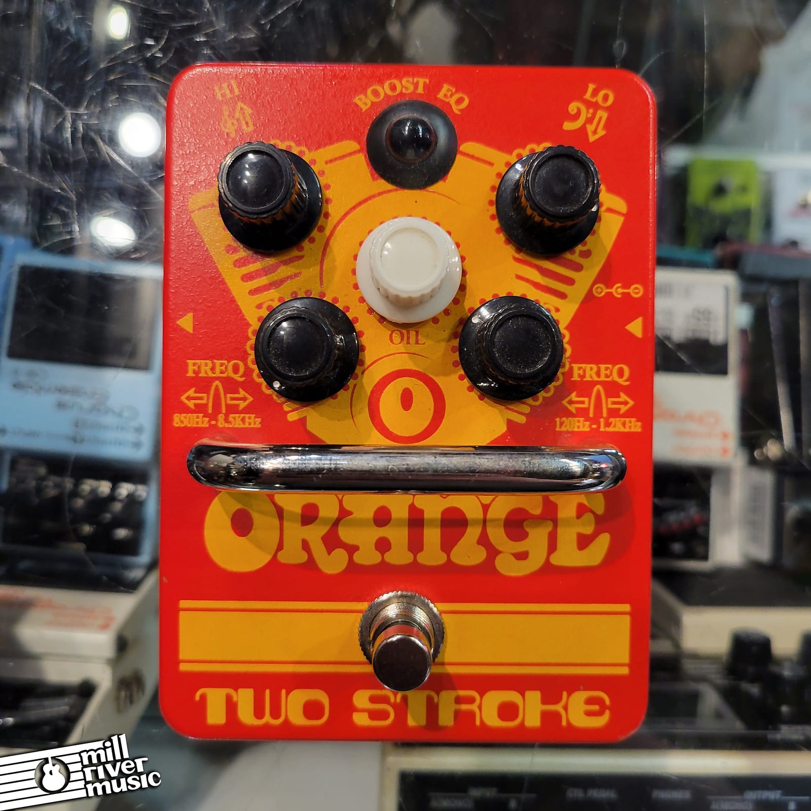 Orange Two Stroke Boost EQ Effects Pedal Used