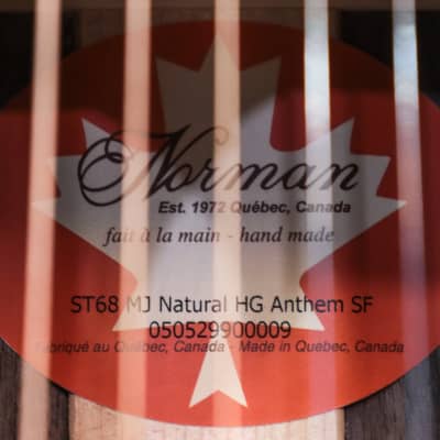 Norman ST68 MJ Natural HG Anthem "B-Stock" Mini Jumbo Acoustic Electric Guitar w/Bag image 11