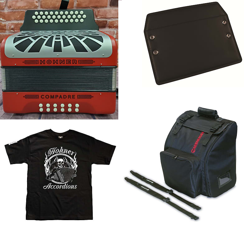 Hohner Compadre EAD Red Accordion MI Rojo Acordeon +Gig Bag, Straps, BackPad, Shirt | NEW Authorized Dealer image 1