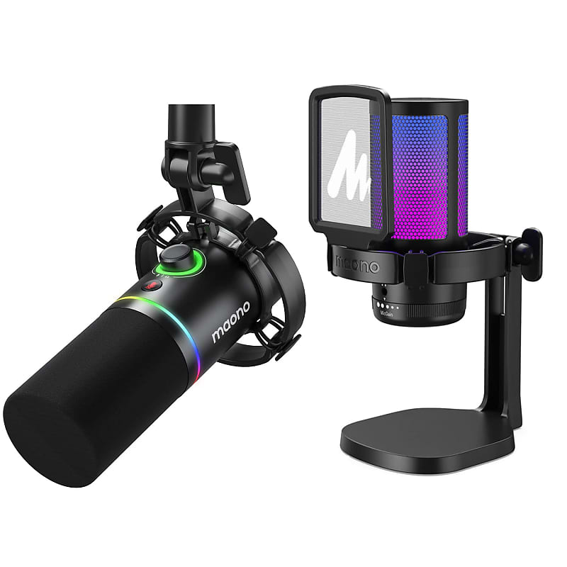 Usb/Xlr Gaming Microphone, Pc Computer Condenser Mic With Reverb