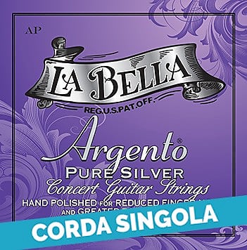 LA BELLA Corda singola La Bella per chitarra classica, modello AP Argento AP6 Scalatura: 041w image 1