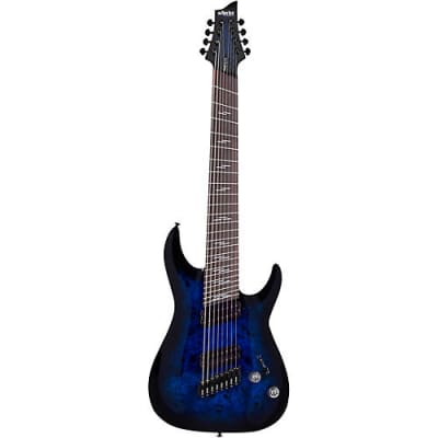 Schecter Guitar Research Omen Elite-8 Multiscale See-Thru Blue Burst 2467 for sale