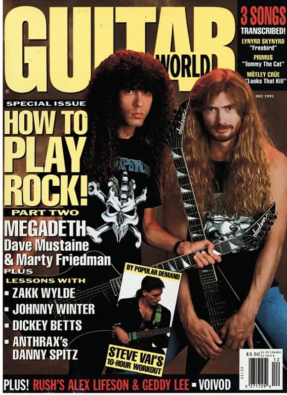 Guitar World Magazine Back Issue December 1991: Megadeth | Reverb