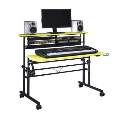 Musiea BE100 Series Sit and Stand Recording Music Studio Desk Workstation with 2x3U rack image 1