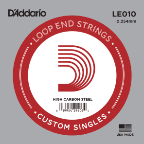 D'Addario LE010 Plain Steel Loop End Single String .010