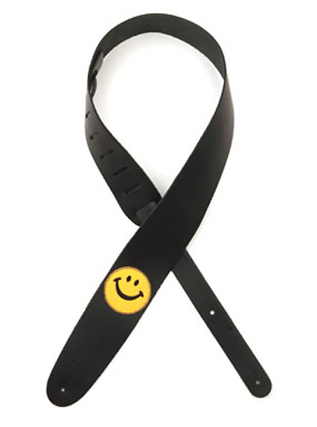 Smiley face guitar strap top