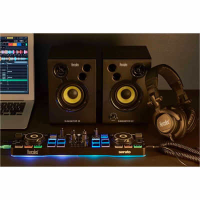 Hercules DJ Starter Kit Bundle Pack w 2 Deck Controller, Speakers, & Headphones - Store Demo image 5