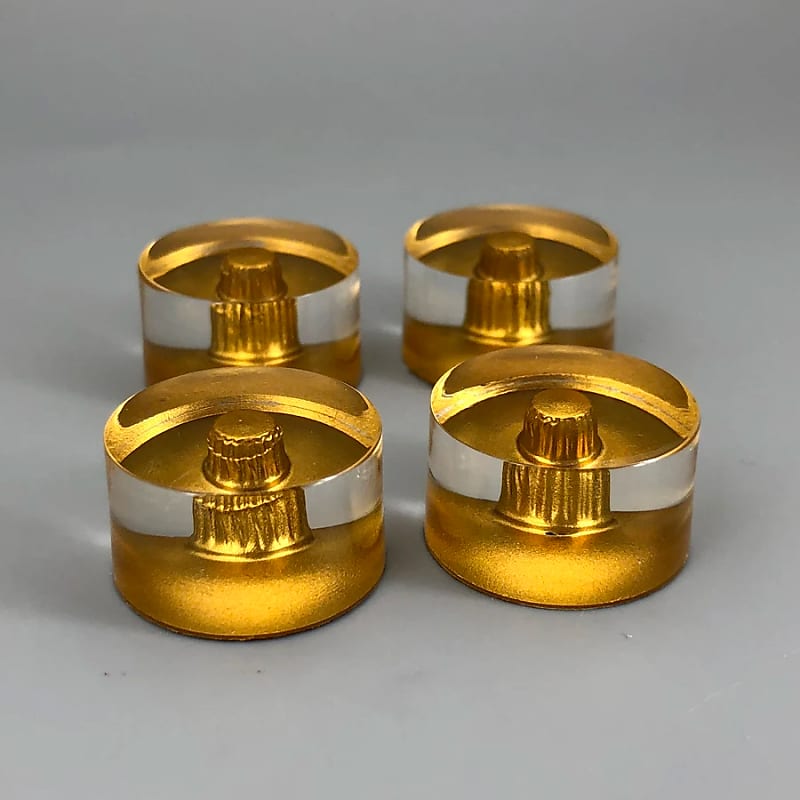 4 Piece Gold Metric Guitar Volume Tone Control Knobs with Reverb UK