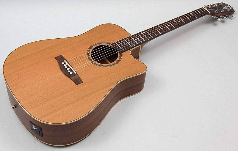 Teton STS105CENT 105 Series Solid Cedar Top Dreadnought 6-String Acoustic-Electric Guitar - Natural image 1