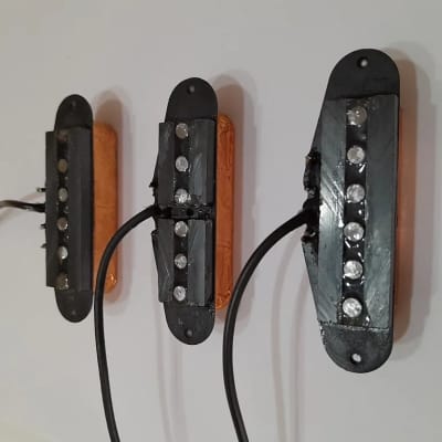 Handmade prewired SSS CERAMIC Strat pickguard with COIL TAP on N&B, volume TR BL and mid PU cutoff switch image 14