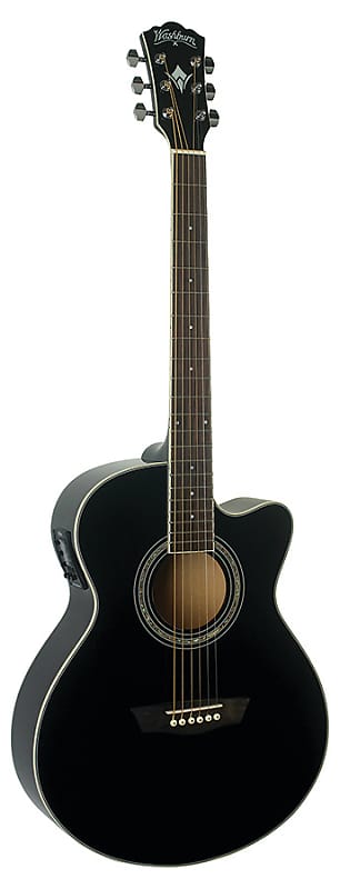 Wahsburn Festival EA12B Mini Jumbo Cutaway Acoustic-Electric Guitar - BLACK image 1