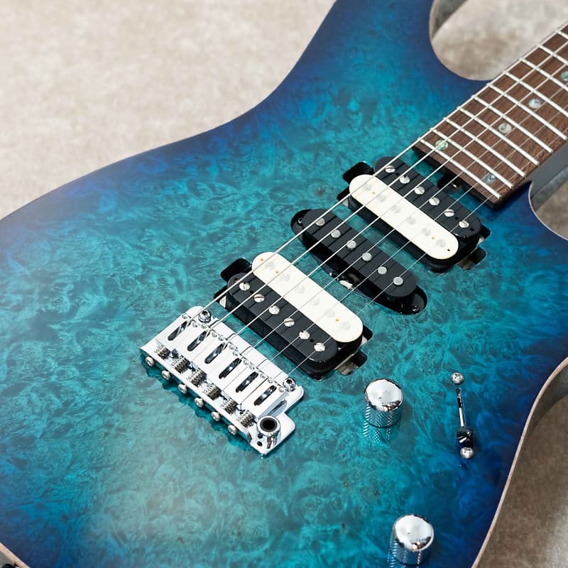 T's Guitars DST-Pro 24 Mahogany Limited 5A Burl Maple -Trans Blue Burst-  [Made in Japan]