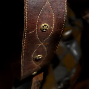 Postal Brown Handmade Antique Saddle Cinch Guitar or Bass  Strap image 7