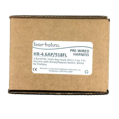 BARTOLINI HR4.6AP/918FL Pre-Wired Active/Passive Fretless Bass Preamp Harness image 4