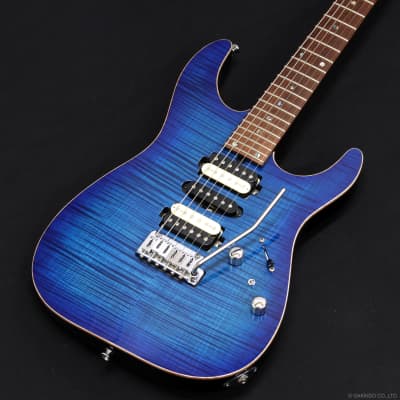 T's Guitars DST-Pro24 Mahogany Limited Custom - Trans Blue Burst, Made in Japan for sale