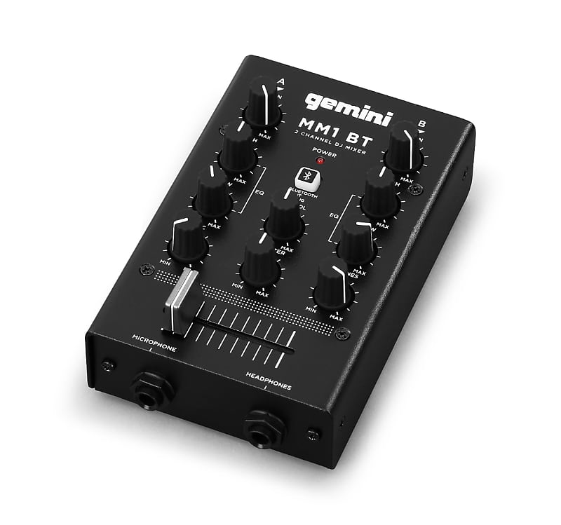 Gemini MM1BT Analog DJ Mixer with Bluetooth - Black image 1