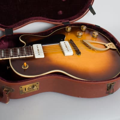 Guild  Aristocrat M-75 Thinline Hollow Body Electric Guitar (1956), ser. #3390, original brown hard shell case. image 12
