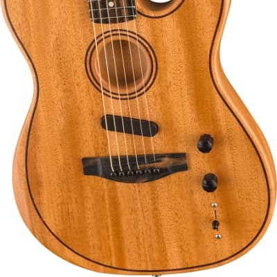 Fender American Acoustasonic Telecaster Acoustic Electric Guitar. All-Mahogany, Ebony Fingerboard, Natural image 5