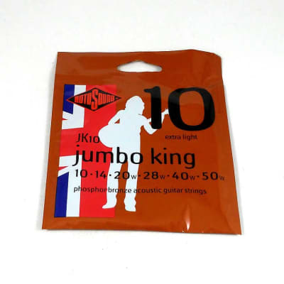 RotoSound Guitar Strings - Acoustic - Jumbo King - 10 Extra Light 10-50 Free Shi image 1