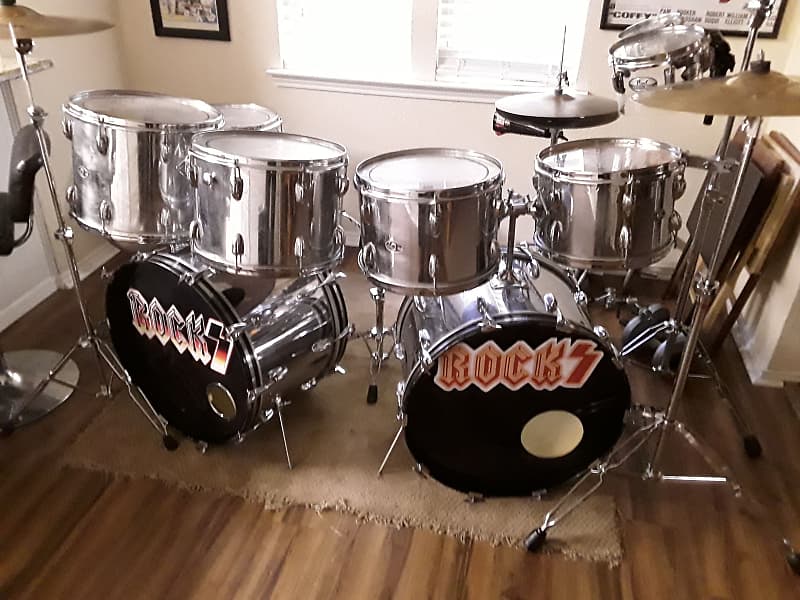 Vintage Slingerland Drum kit, Chrome, Double Bass Reverb
