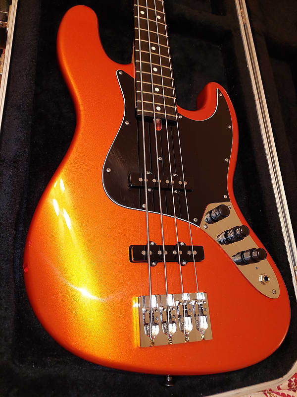 Mike Lull  V-4 Jazz Bass  2020 - Candy Orange image 1