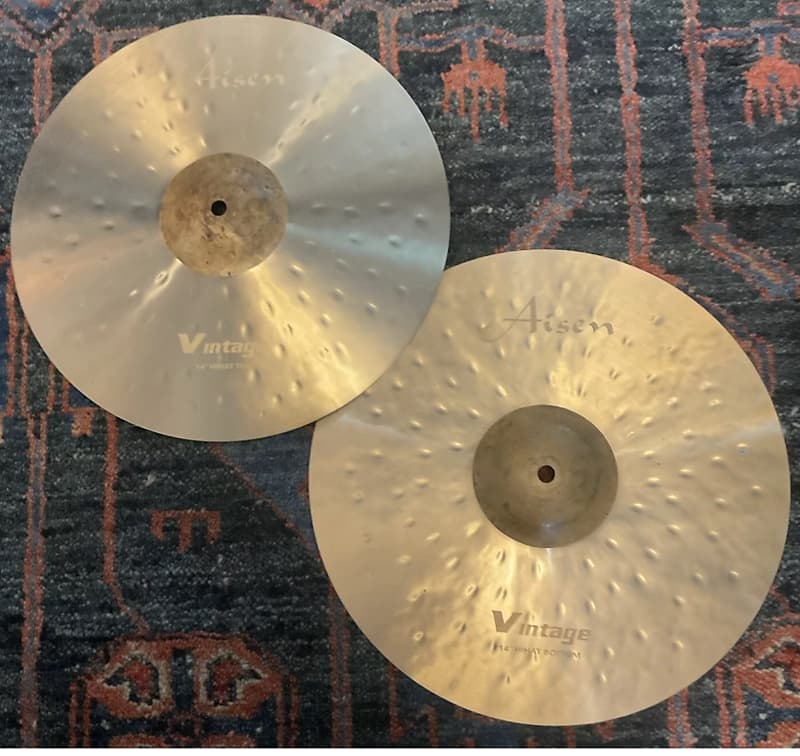 (MINT) Aisen 14” Vintage Hi-Hat Cymbals, Pair image 1