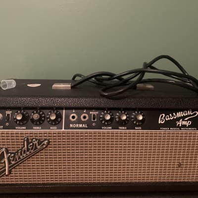 Fender Bassman 2-Channel 50-Watt 2x12" Piggyback Guitar Amp 1964 - 1966 - Black Panel image 2