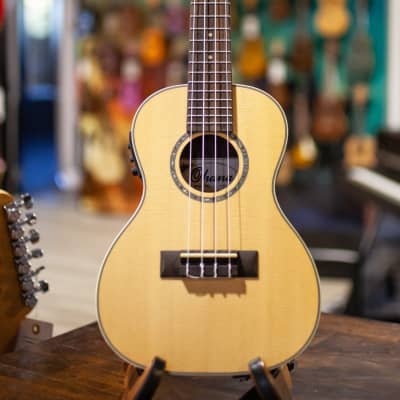 Ohana CK-70RE Solid Spruce Top Rosewood Back and Sides Concert Ukulele with Electronics image 1