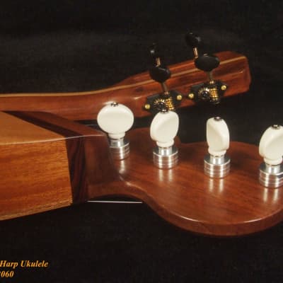 Bruce Wei Solid Spruce, Mahogany Tenor Harp Ukulele, Vine Inlay, Hard Case HU17-2060 image 7