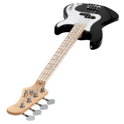 Glarry GP II Electric Bass Guitar with Wilkinson Pickup, Warwick Bass Strings, Bone Nut 2020s Black image 16