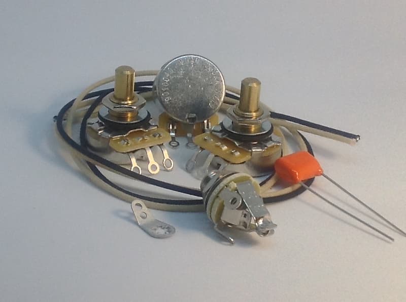 Jazz Bass Wiring Kit CTS Solid Pots .047uf 716P OD Pure Tone Full-Contact Jack image 1