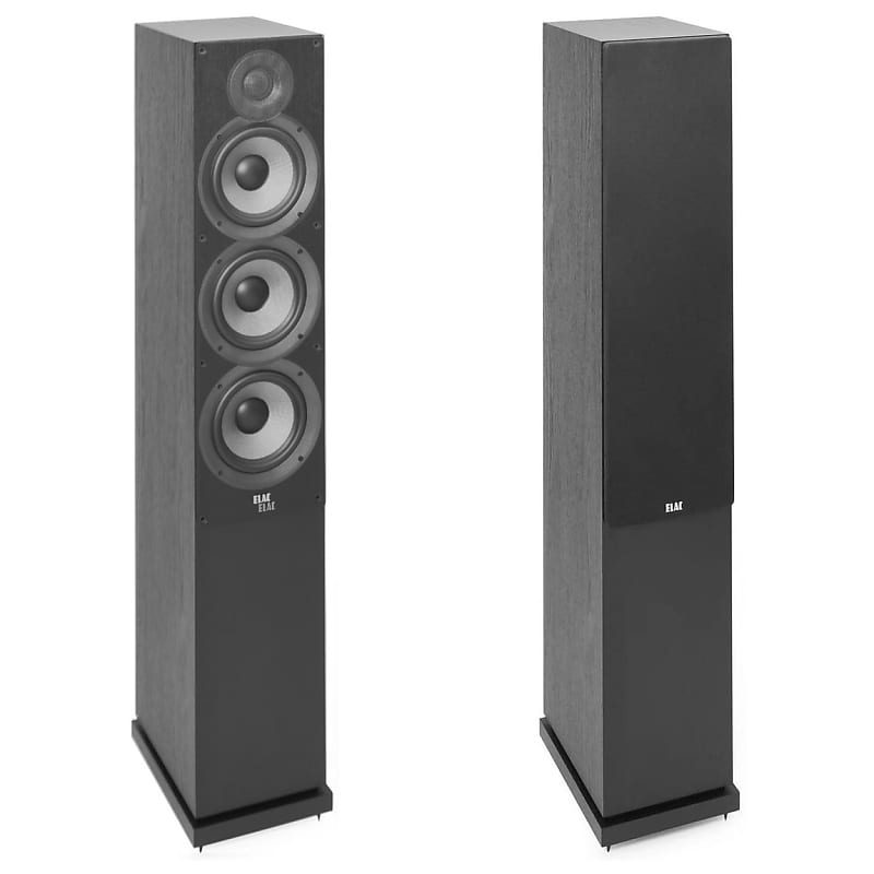 ELAC Debut 2.0 6.5" Floorstanding Speaker, Black, Pair image 1