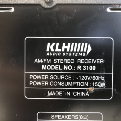 KLH R3100 Receiver HiFi Stereo AM/FM Tuner Vintage 2 Channel Home Audio Dolby image 6