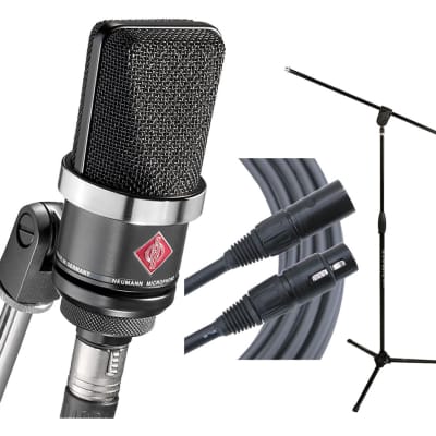 Neumann TLM102 (Black) Microphone +Ultimate MC-40B Pro Stand +Mogami Gold Cable image 1