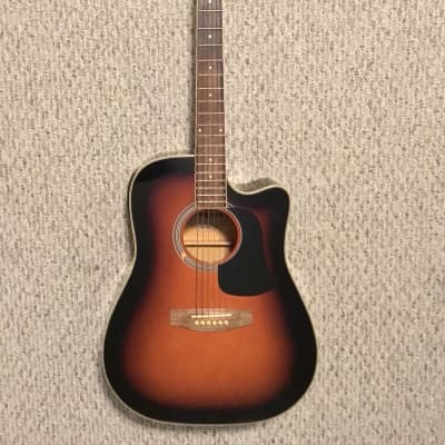 Aria Acoustic Electric 6-String Guitar AW-20CE BS Tobacco SunBurst Dreadnought image 12