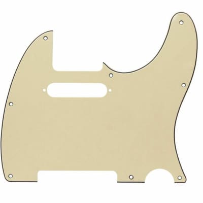 Carmedon 8 Holes Tele Electric Guitar Pickguard Scratch Plate for Fender USA/Mexican Made Telecaster Modern Style Guitar Parts (3 ply Cream) 2023 - Cream image 1