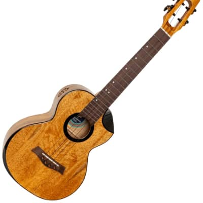 Flight Fireball EQ-A Tenor Ukulele New - solid mango body with dyed maple appointments image 12