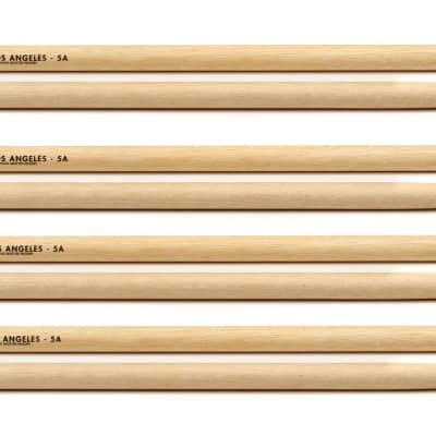 Evans RealFeel 2-Sided Pad - 12 inch  Bundle with Vater Hickory Drumsticks 4-pack - Los Angeles 5A - Nylon Tip image 3
