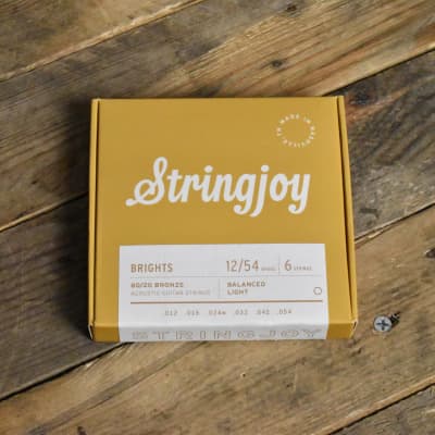 Stringjoy Brights | Light Gauge (12-54) 80/20 Bronze Acoustic Guitar Strings image 1