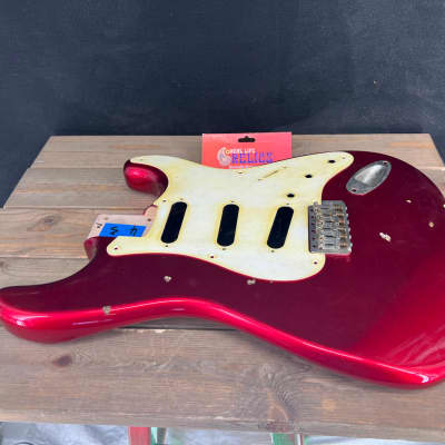 Real Life Relics Strat® Stratocaster® Body Aged Candy Apple Red  #2 image 4