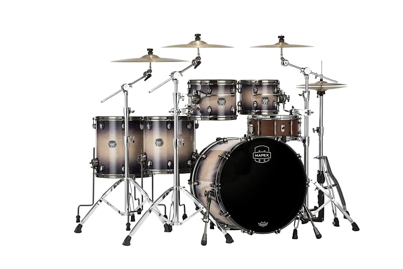 Mapex Saturn Evolution Workhorse 5pc Maple Shell Pack No Snare Exotic Violet Bur image 1