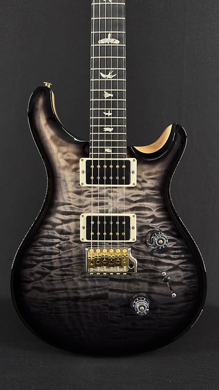 PRS Wood Library Custom 24 in Charcoal Fade Smokeburst with Quilt Maple Top, Swamp Ash Back, and Maple Neck image 1