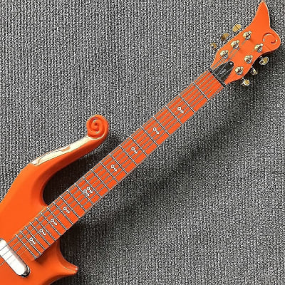 Orange Custom Prince Cloud Guitar, Solid Body, Maple Neck and Rosewood Fingerboard image 6