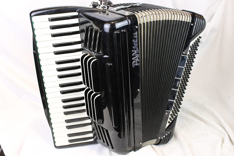 3706 - Black Pancordion Panjet 45 Piano Accordion LMMH 41 120 | Reverb