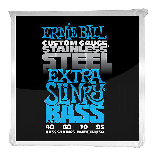 Ernie Ball 2845 Extra Slinky Stainless Steel Electric Bass Strings (40 - 95) image 1