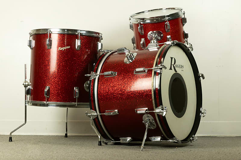 1960s Rogers Headliner Sparkling Red Pearl Drum Set image 1