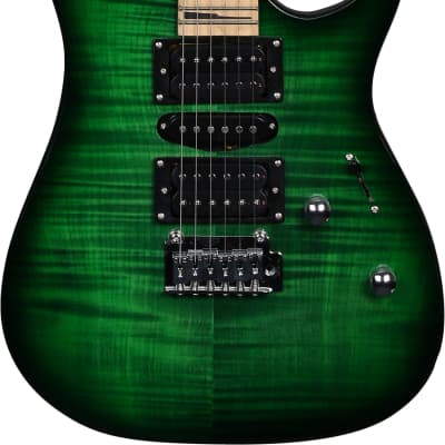Vault RG1 Maple Fretboard Electric Guitar - Nebula Green Burst w 